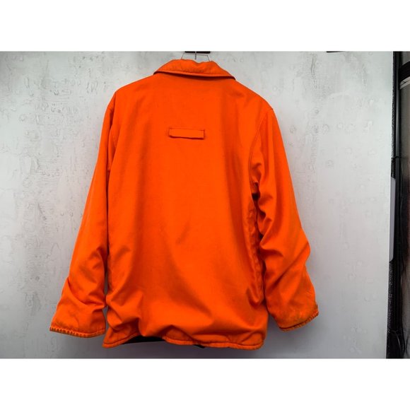 Woolrich Mens LG Vintage Wool Buffalo Red Plaid Reversible Hunters Orange Huntin - Picture 9 of 14